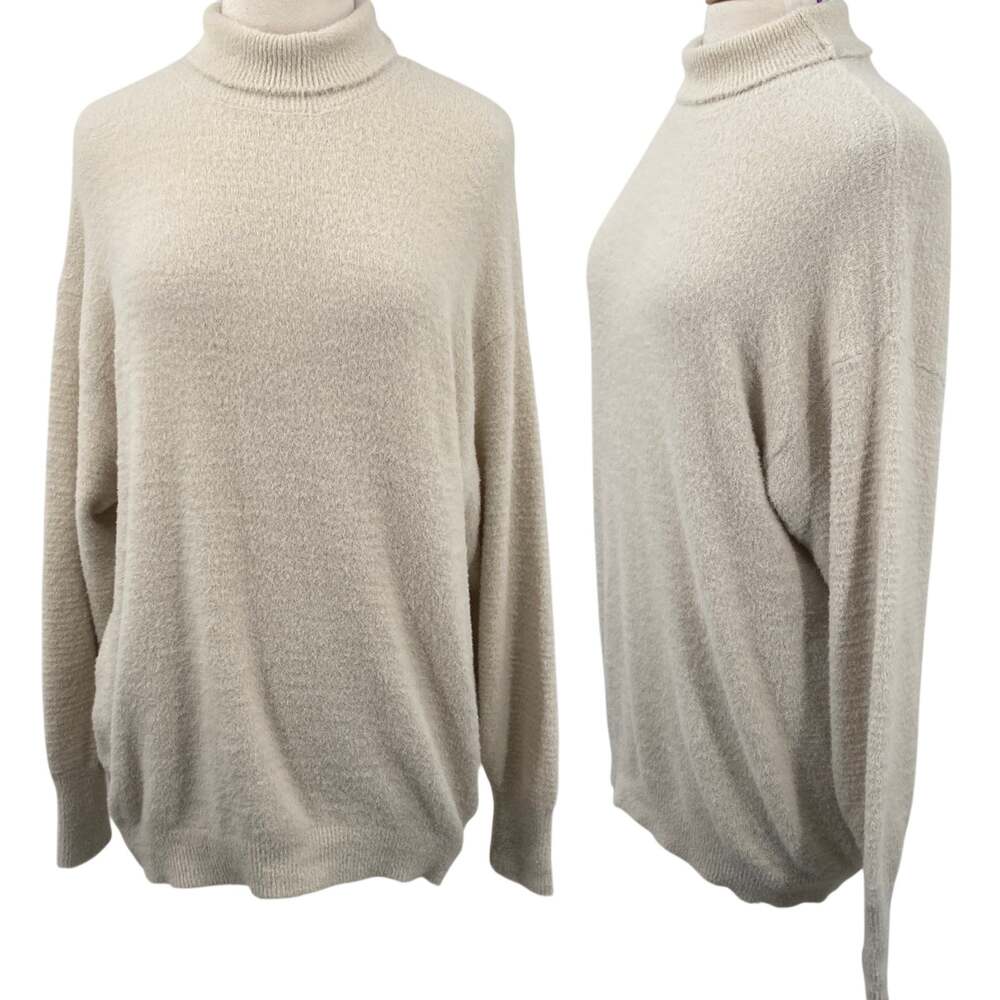 Aritzia Wilfred Stargazer Turtleneck Sweater Italian Chenille Long Sleeve Ivory